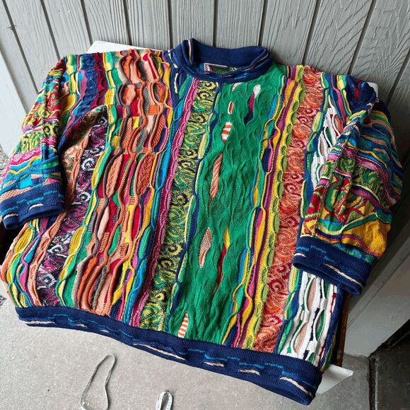 COOGI Other - VTG Coogi Mercerised Cotton 3D Knit Sweater M Australia Multicolor